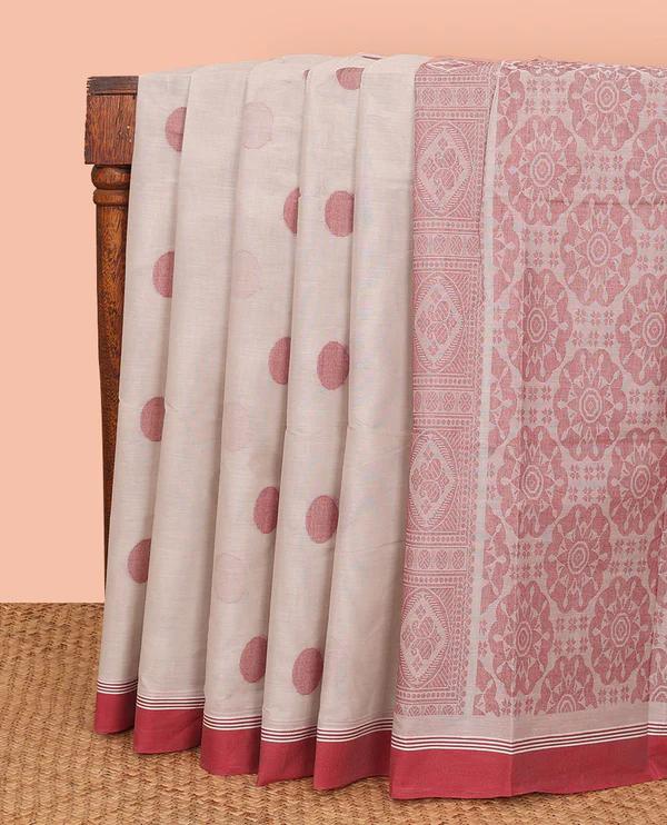 Off-White Kanchi Cotton Saree - image 1