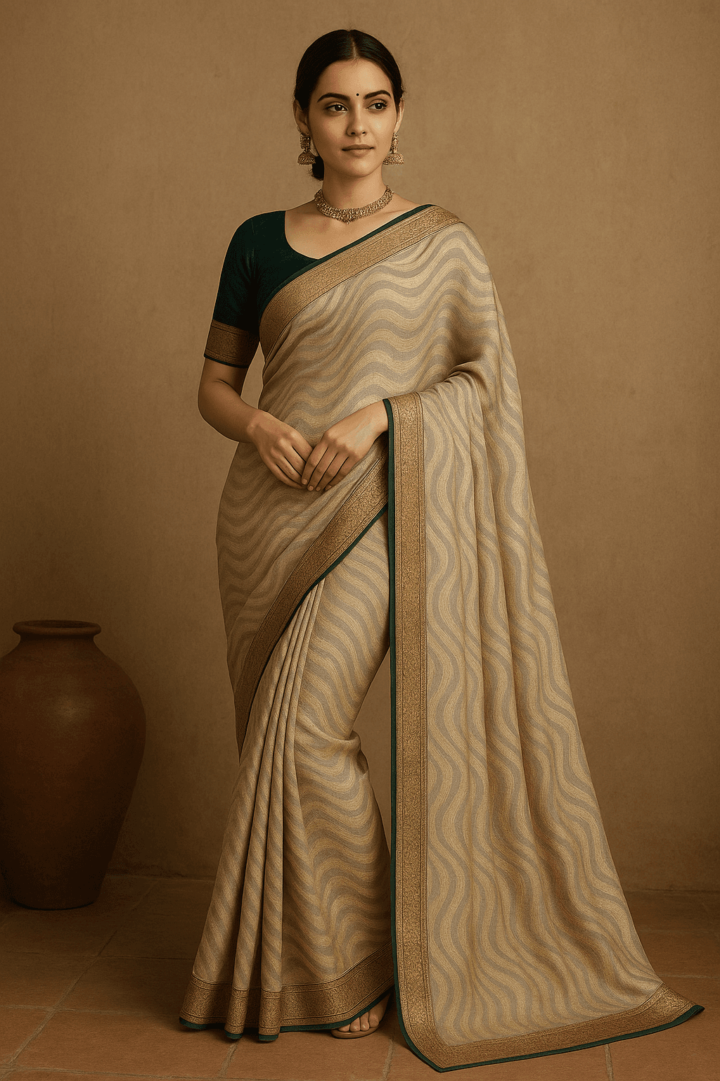 Yamini -Pure viscose saree (Biscotti) - image 1
