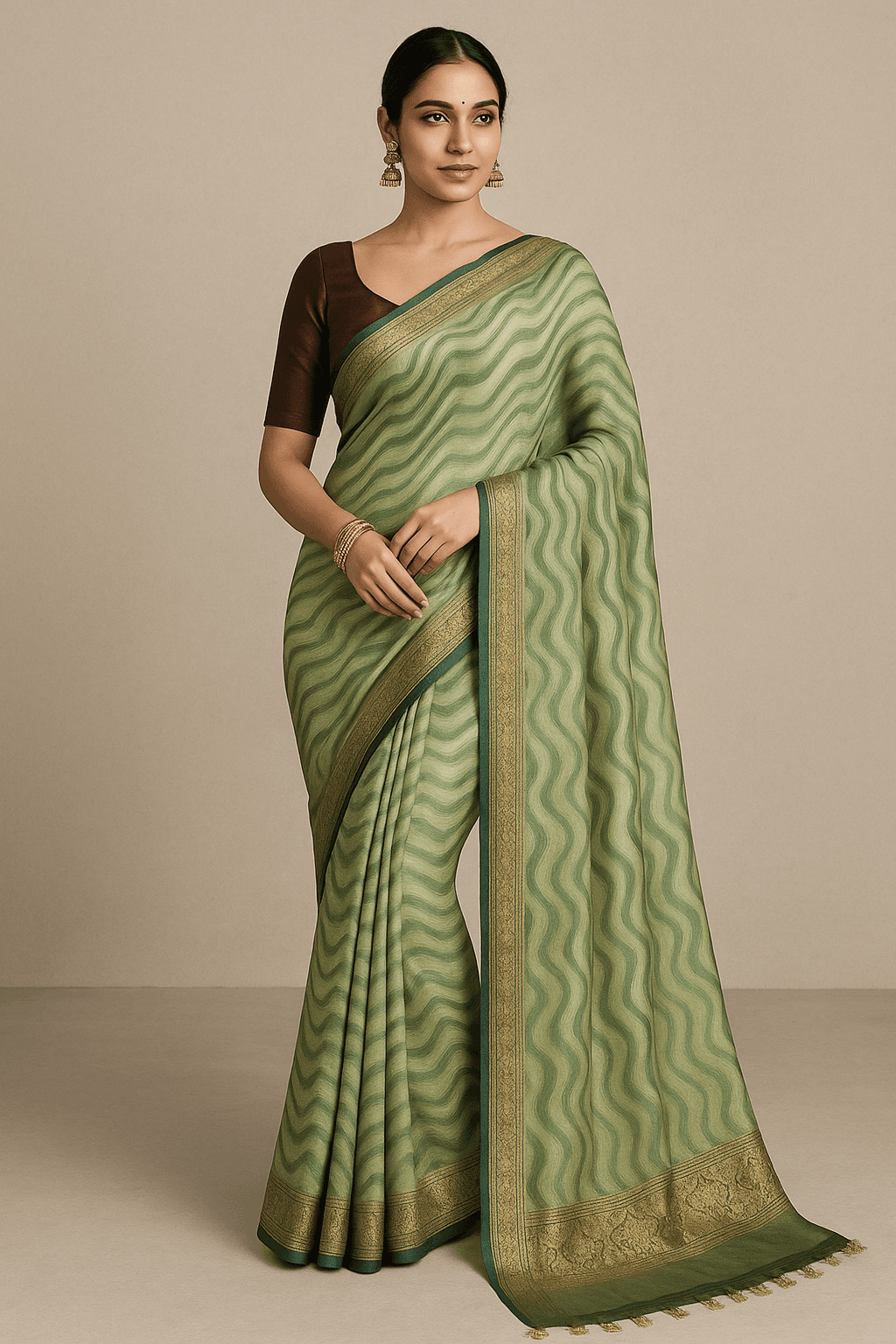 Yamini -Pure viscose saree (Biscotti) - image 2