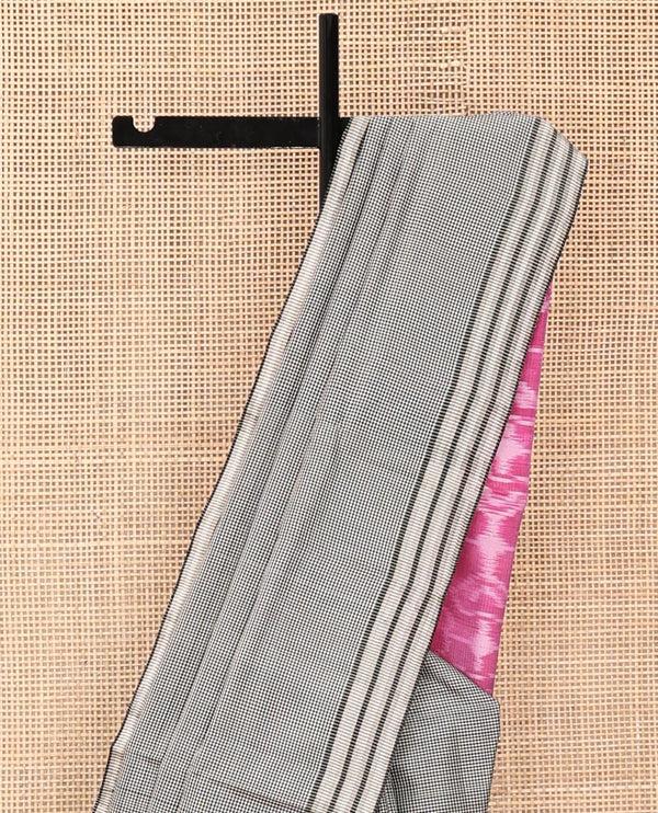 White and Black Mayuri Soft Silk Saree - image 6