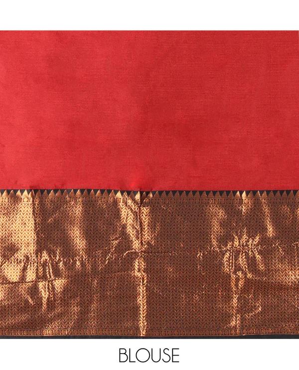 Maroon Taffeta Silk Half-Saree - image 2
