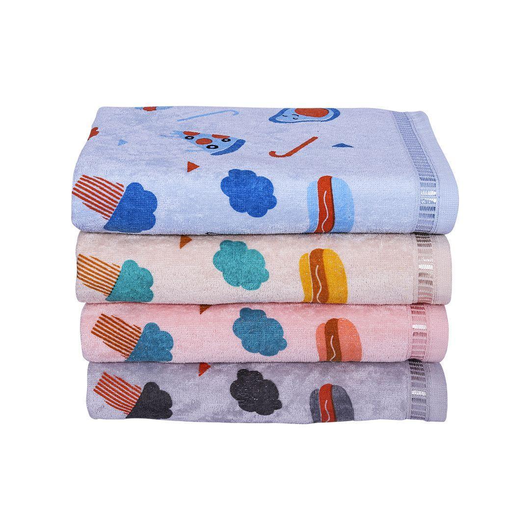 Rangoli 100% Cotton Kids Bath Towel Set of 4 - image 1