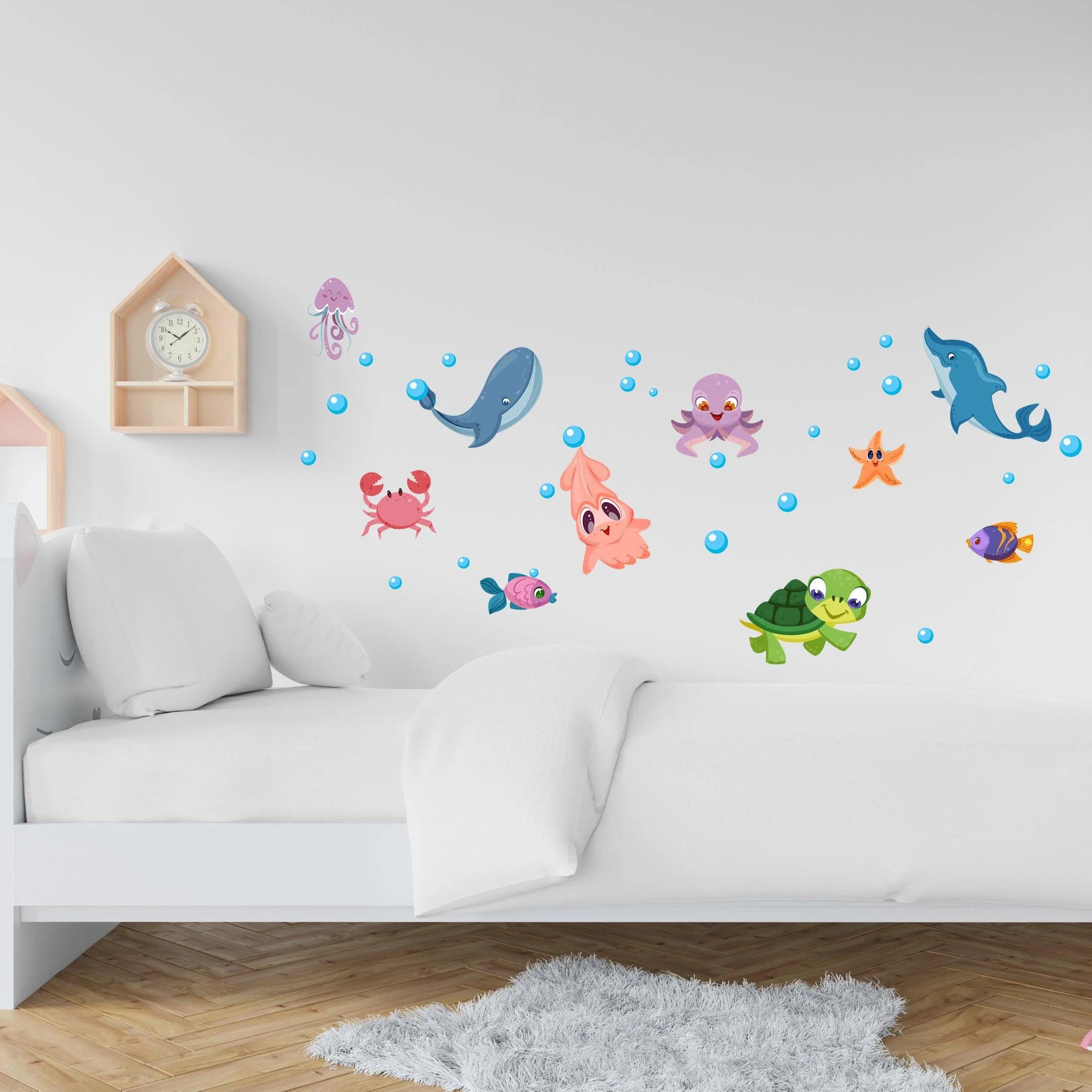 Cute Aquarium Animals Wall Stickers 150*60Cm - image 3