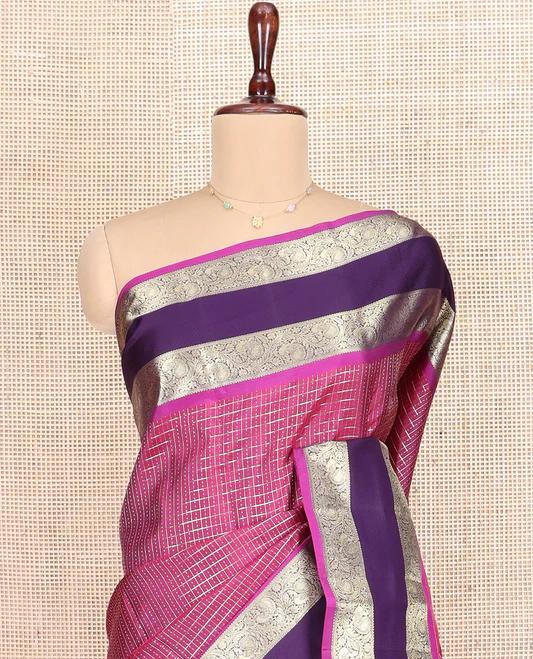 Magenta Vasundhara Silk Saree - image 1