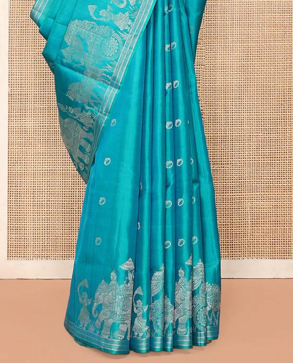Blue Mayuri Soft Silk Saree - image 4