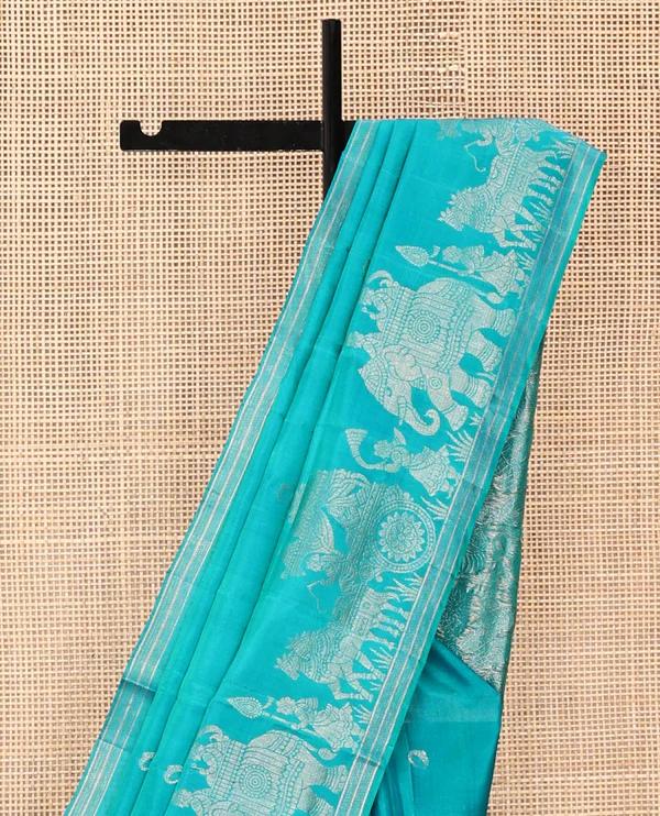 Blue Mayuri Soft Silk Saree - image 6