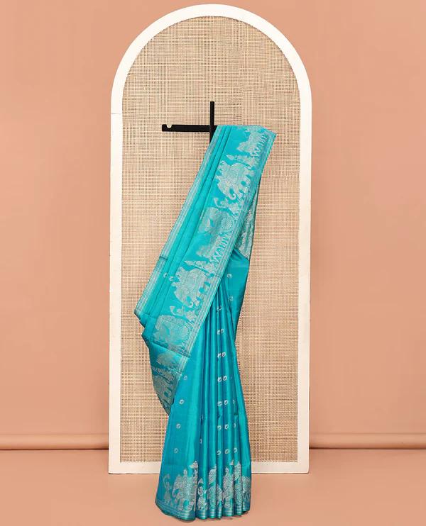 Blue Mayuri Soft Silk Saree - image 1