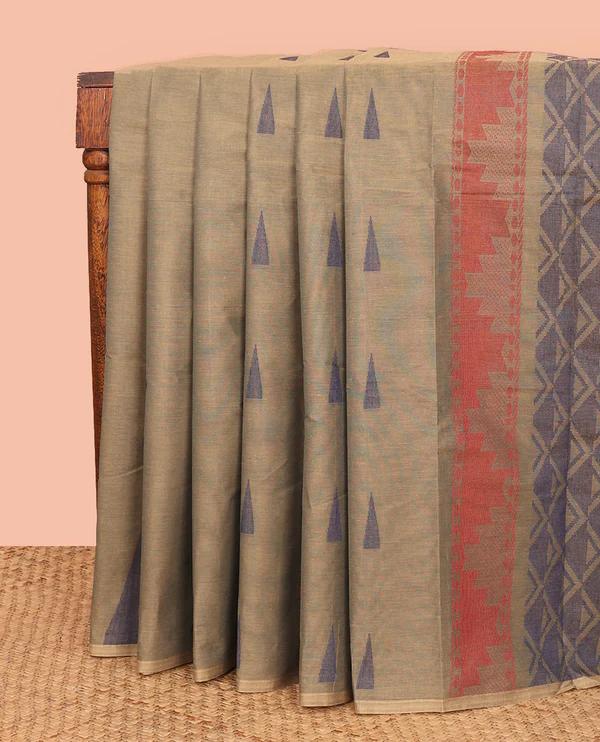 Borderless Brown Kanchi Cotton Saree - image 1
