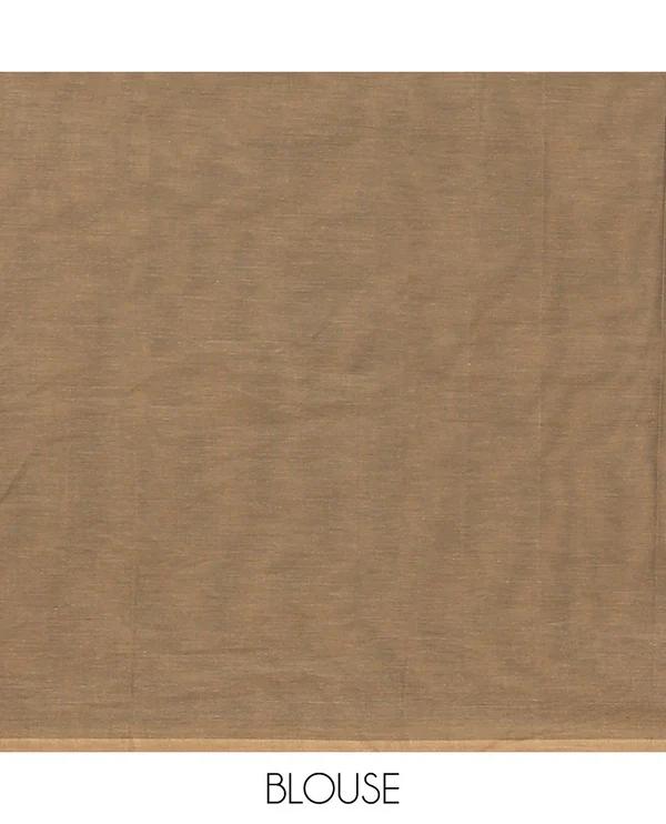 Borderless Brown Kanchi Cotton Saree - image 2