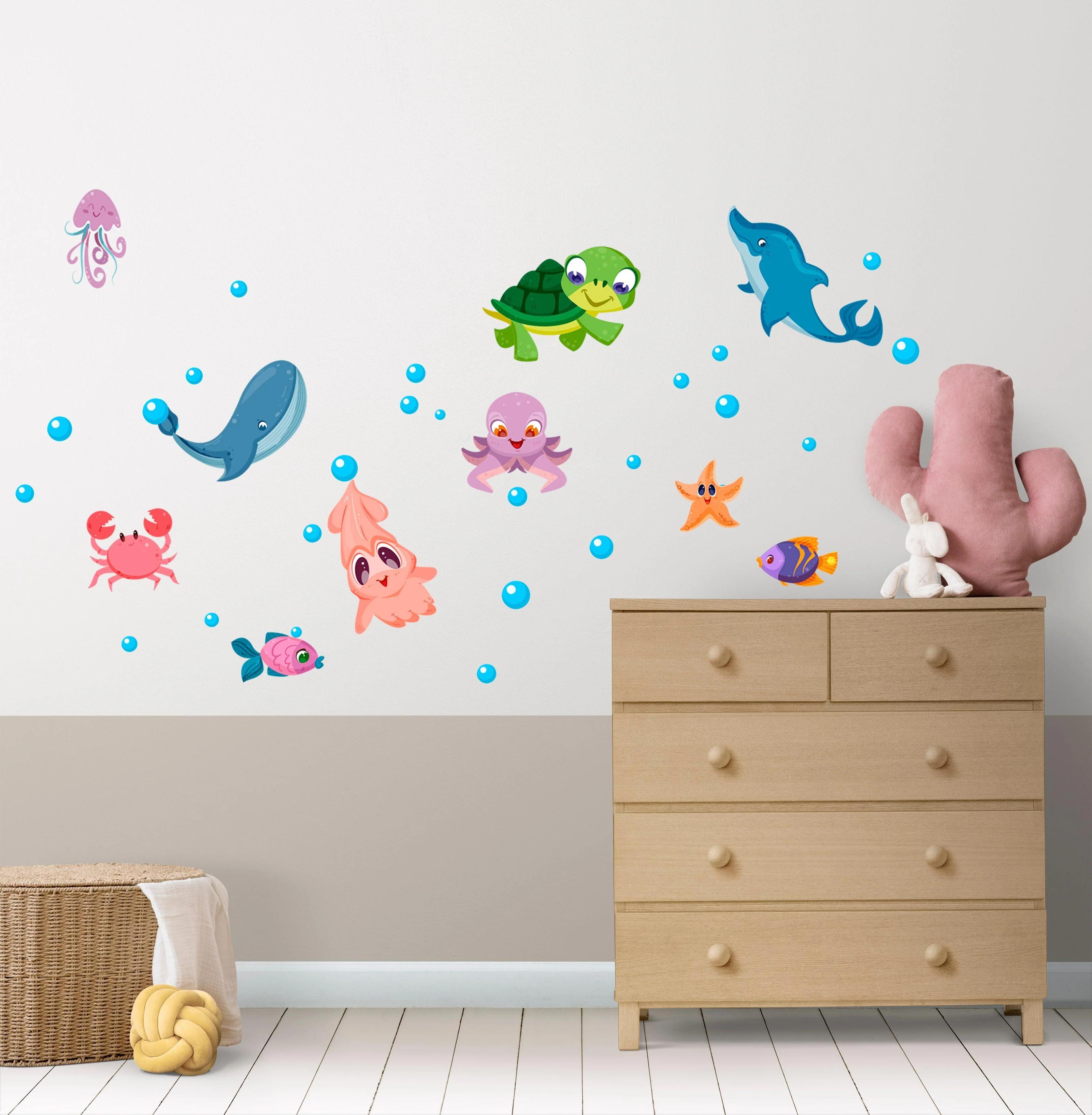 Cute Aquarium Animals Wall Stickers 150*60Cm - image 1