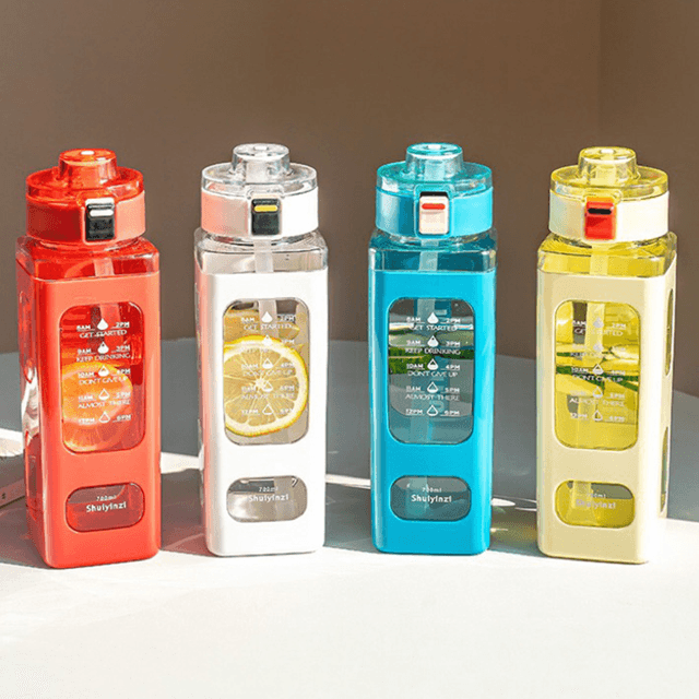 700/900ML Straw Water Bottle – Portable Double Drinking Cup - image 2