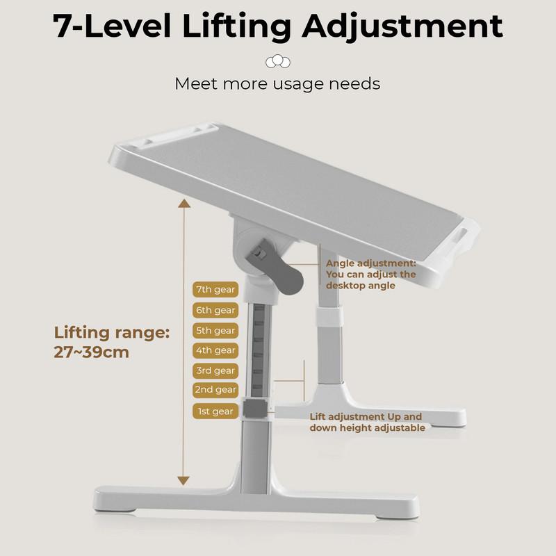 Portable Foldable Laptop Desk with Drawer – Grey (Pre-Assembled) - image 3