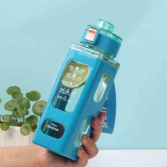 700ml Square Leakproof Water Bottle with Handle (Blue) - image 1