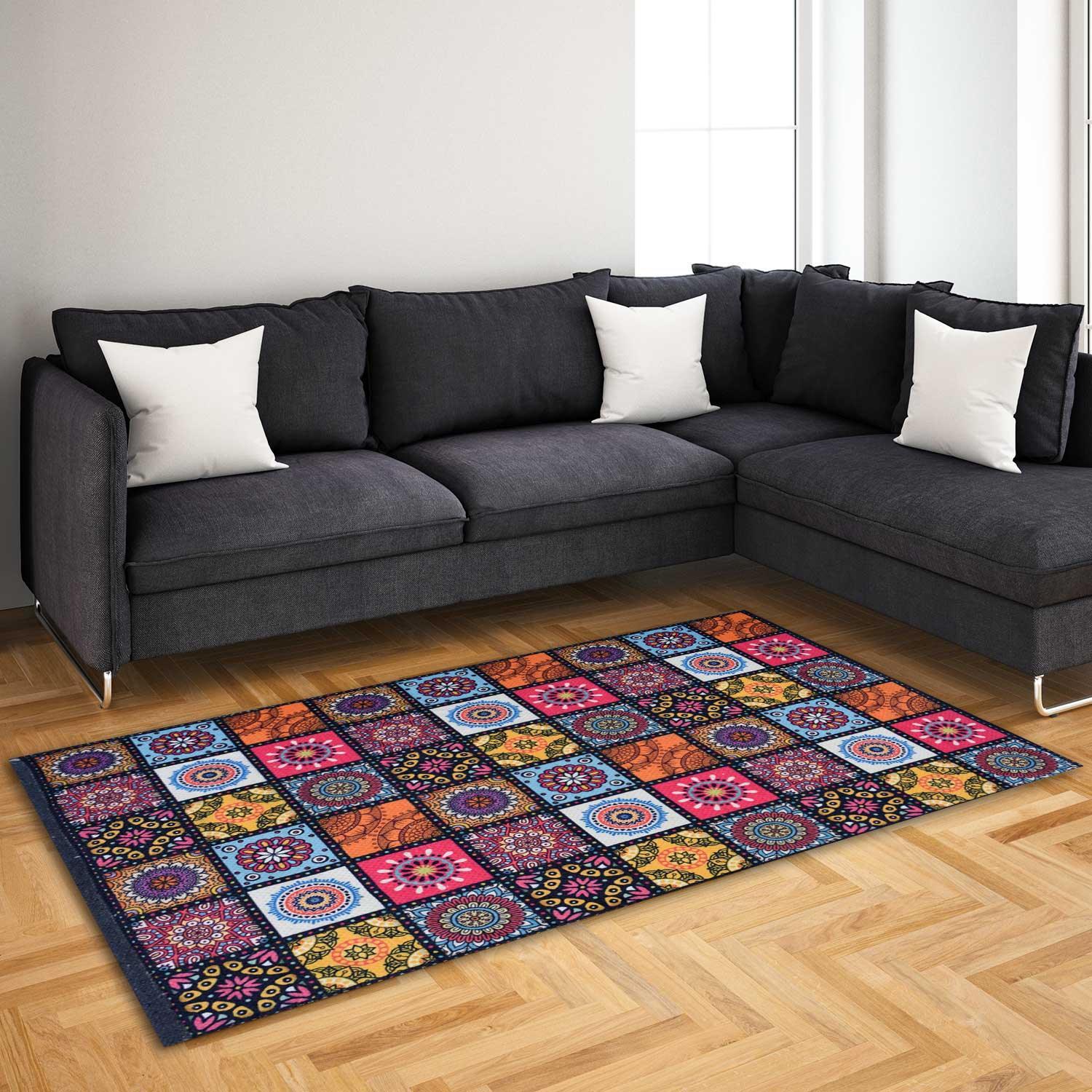 Rangoli Abstract Mandala Design Anti Skid Carpet - image 3
