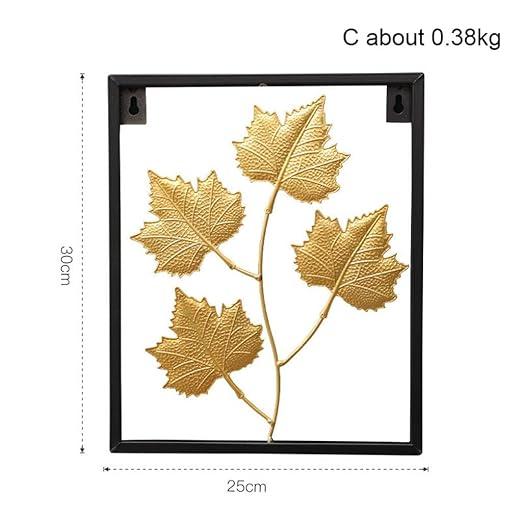 Drozip Metal Leaf Wall Art – 3Pcs Wrought Iron Wall Decor with Black Frame - image 2