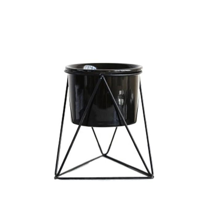 LUCIY Triangular Ceramic Plant Pots with Iron Frame – Hortel - image 2