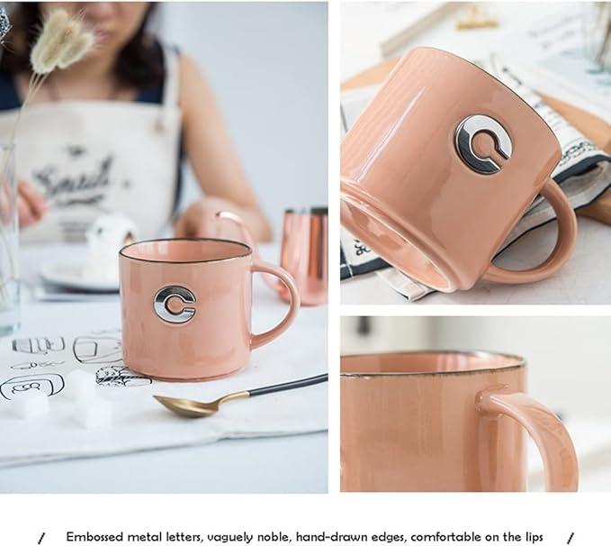 Simple Ceramic Coffee Mug – Couple Breakfast Cup (Color A) - image 2