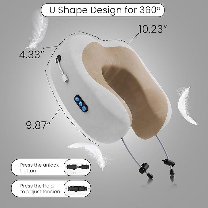 Rechargeable Neck Pillow Massager with Memory Foam for Travel - image 2