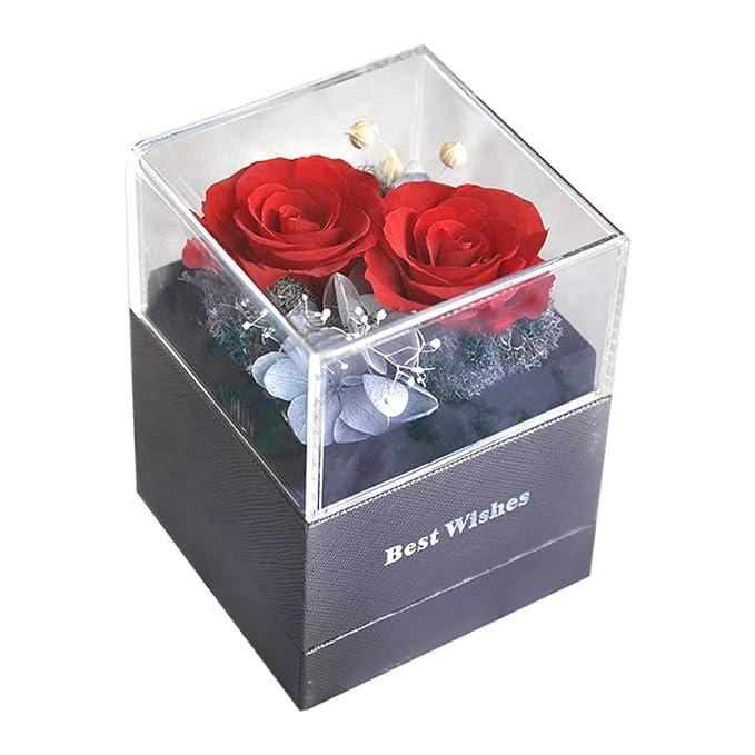 CACAZI Rose Gift Box – Lifelike Artificial Roses with Acrylic Lid - image 1