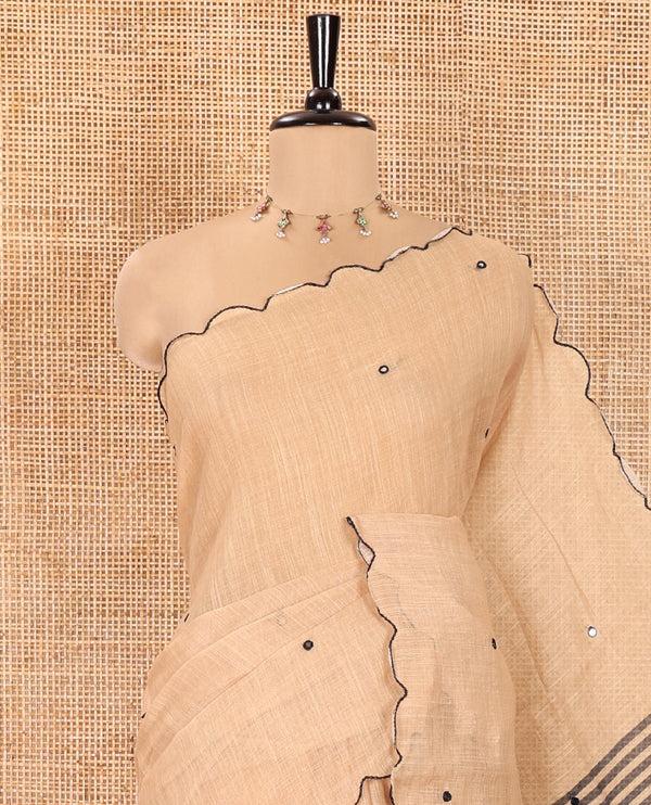 Chikku Linen Cotton Saree - image 3