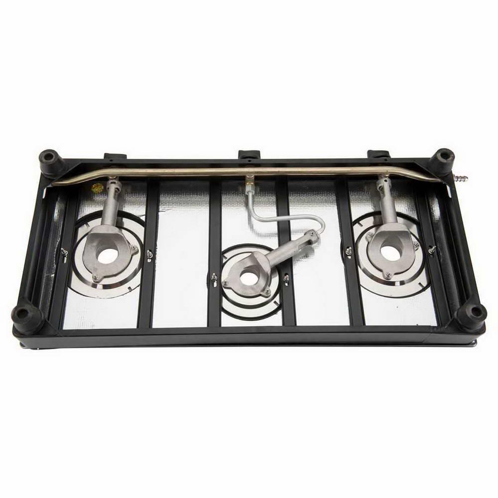 ANANTHA LPG STOVE GLASS TOP 3 BURNER NANO BALCK - image 1