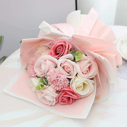 Artificial Soap Flower Rose Bouquet – Pink, Scented - image 2