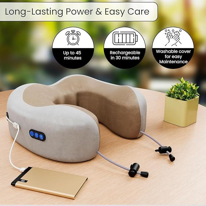 Rechargeable Neck Pillow Massager with Memory Foam for Travel - image 4