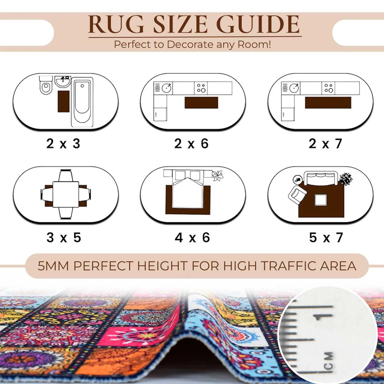 Rangoli Abstract Mandala Design Anti Skid Carpet - image 1