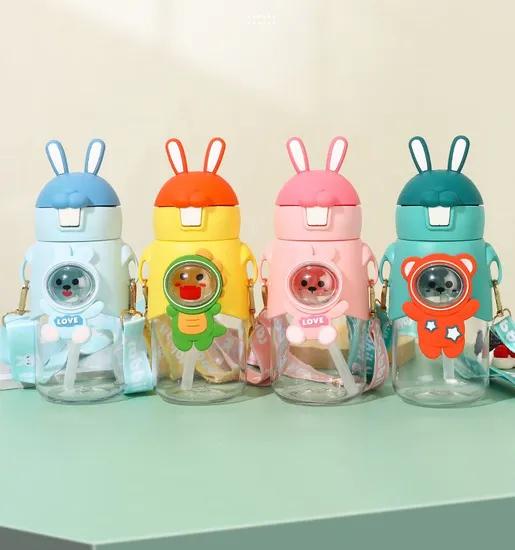 Cute Cartoon Bouncing Straw Water Bottle for Kids - image 4