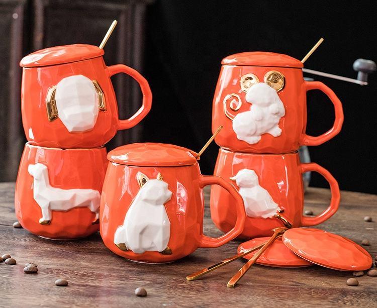 3D Animal Design Ceramic Coffee Mug with Spoon - image 2
