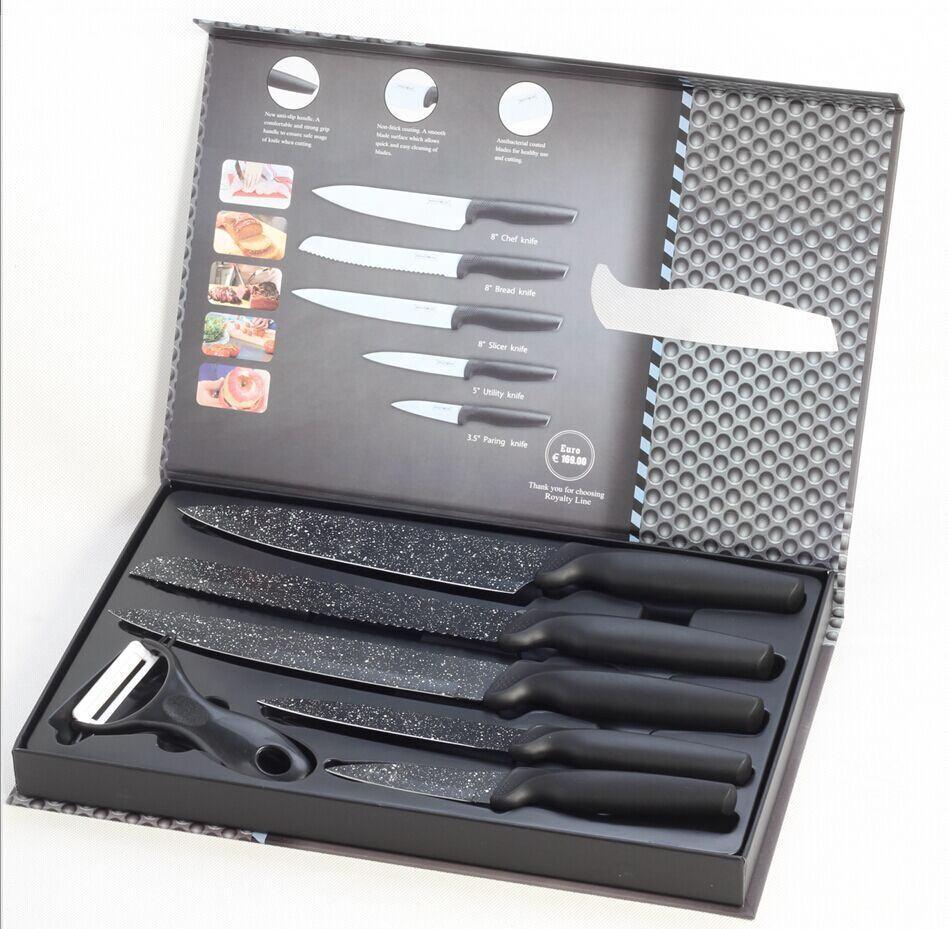 Exclusive 6-Piece Stainless Steel Marble Coating Kitchen Knife Set - image 3