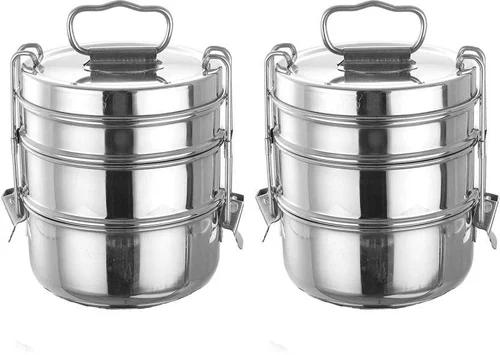 Stainless Steel Clip Tiffin Carrier - image 2