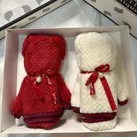 Premium Bear Design Cotton Towel Set – 2 in 1 Bath & Face Towel Gift Set - image 3