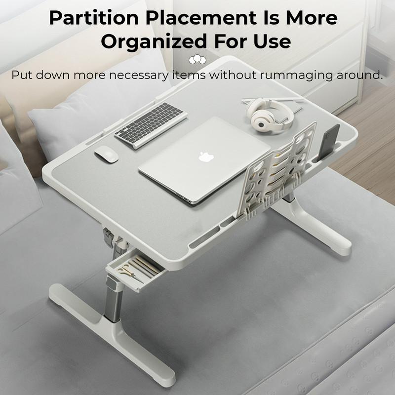 Portable Foldable Laptop Desk with Drawer – Grey (Pre-Assembled) - image 2