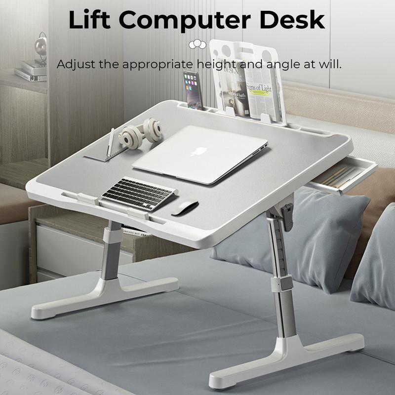 Portable Foldable Laptop Desk with Drawer – Grey (Pre-Assembled) - image 5