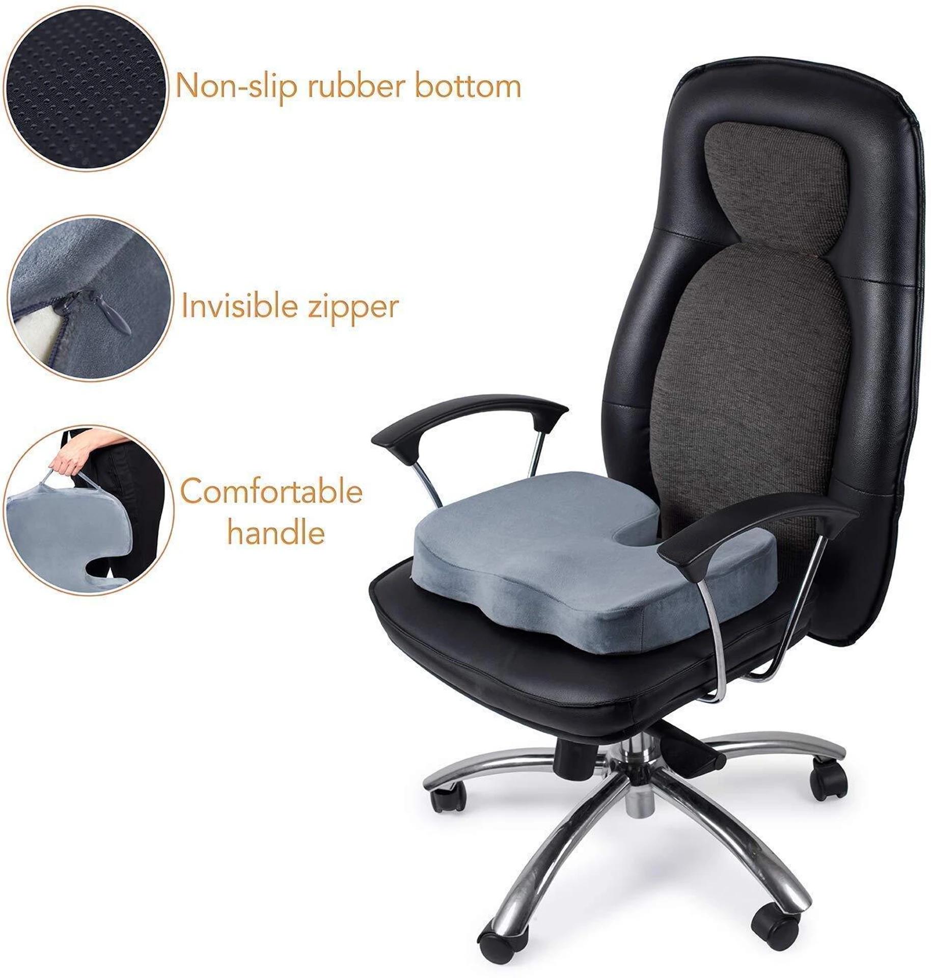 Coccyx Cushion Seat for Tailbone & Sciatica Pain Relief – Blue - image 2