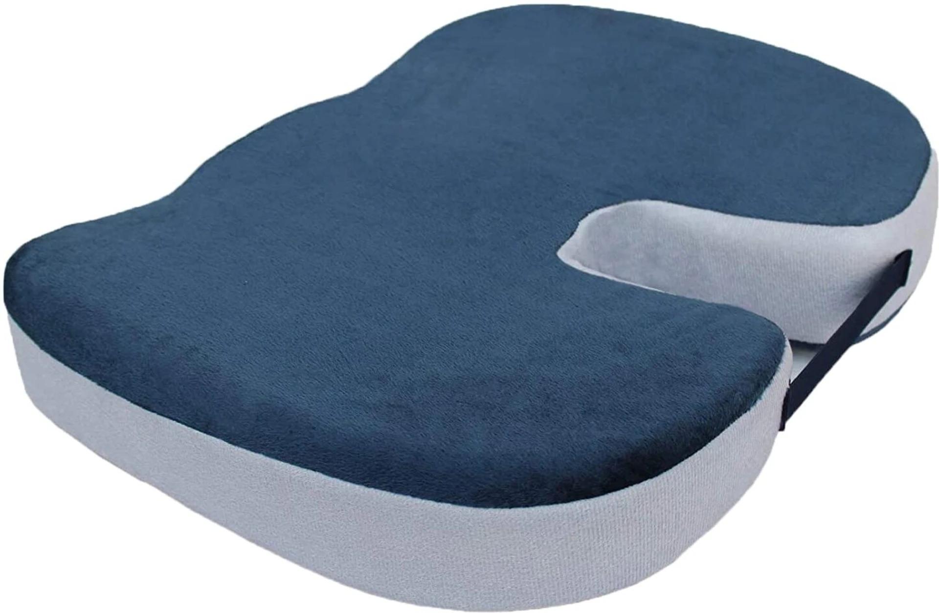 Coccyx Cushion Seat for Tailbone & Sciatica Pain Relief – Blue - image 1