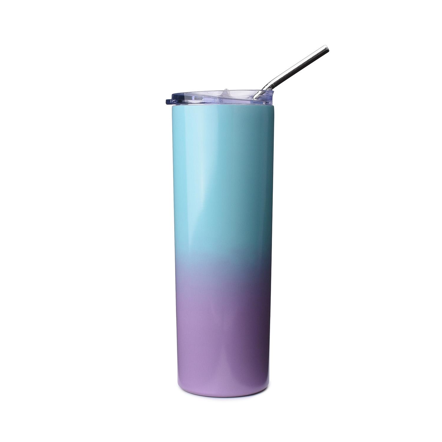 20 Pack – 20oz Skinny Stainless Steel Tumbler with Lid & Straw - image 1