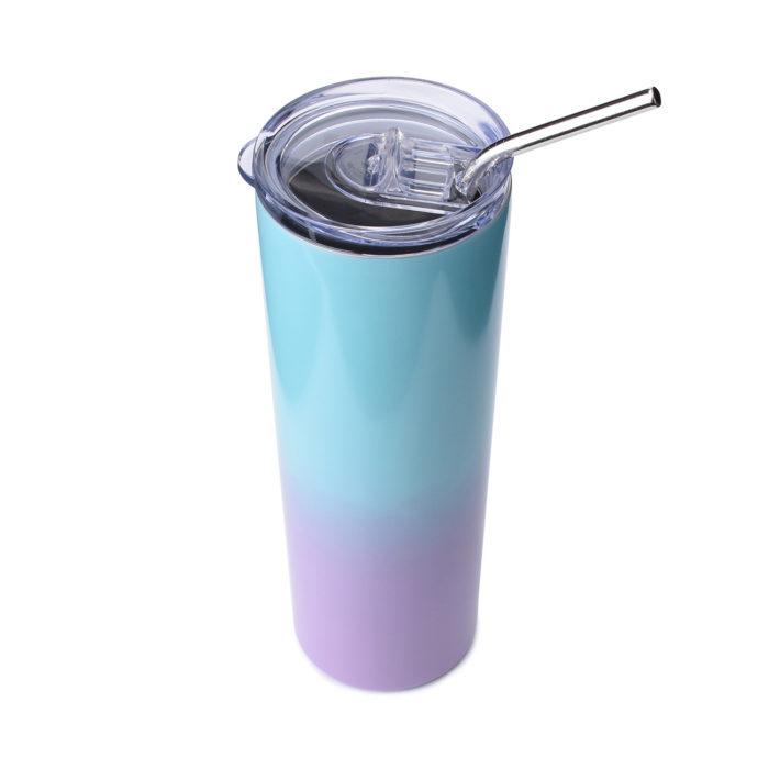 20 Pack – 20oz Skinny Stainless Steel Tumbler with Lid & Straw - image 2